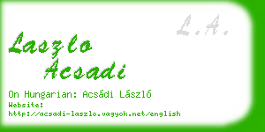laszlo acsadi business card