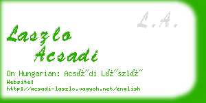 laszlo acsadi business card